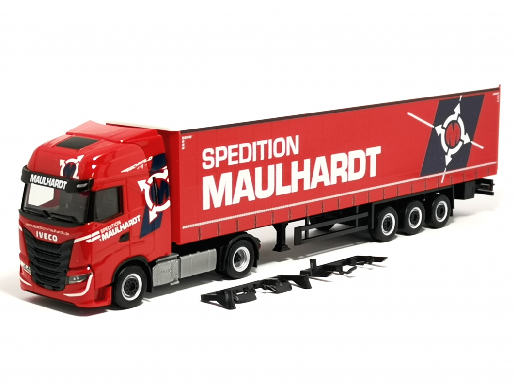 313506 Iveco S-Way Gardinenplanen-Sattelzug "Spedition Maulhardt“ Herpa