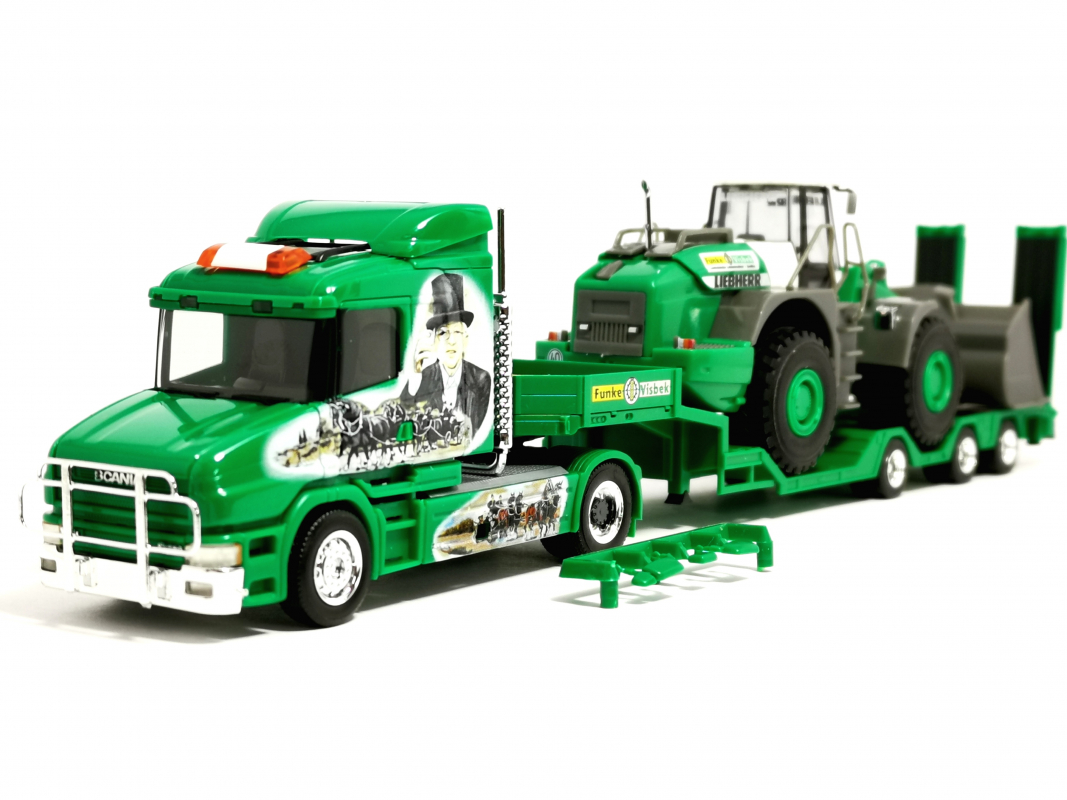 315562 Scania Hauber Allrounder-Sattelzug mit Liebherr Radlader „Funke Visbek“ (Niedersachsen/Visbek)
