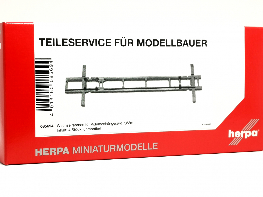 085694 Wechselrahmen für Volumenhängerzüge 7,82m (4 Stück) Herpa - SALE