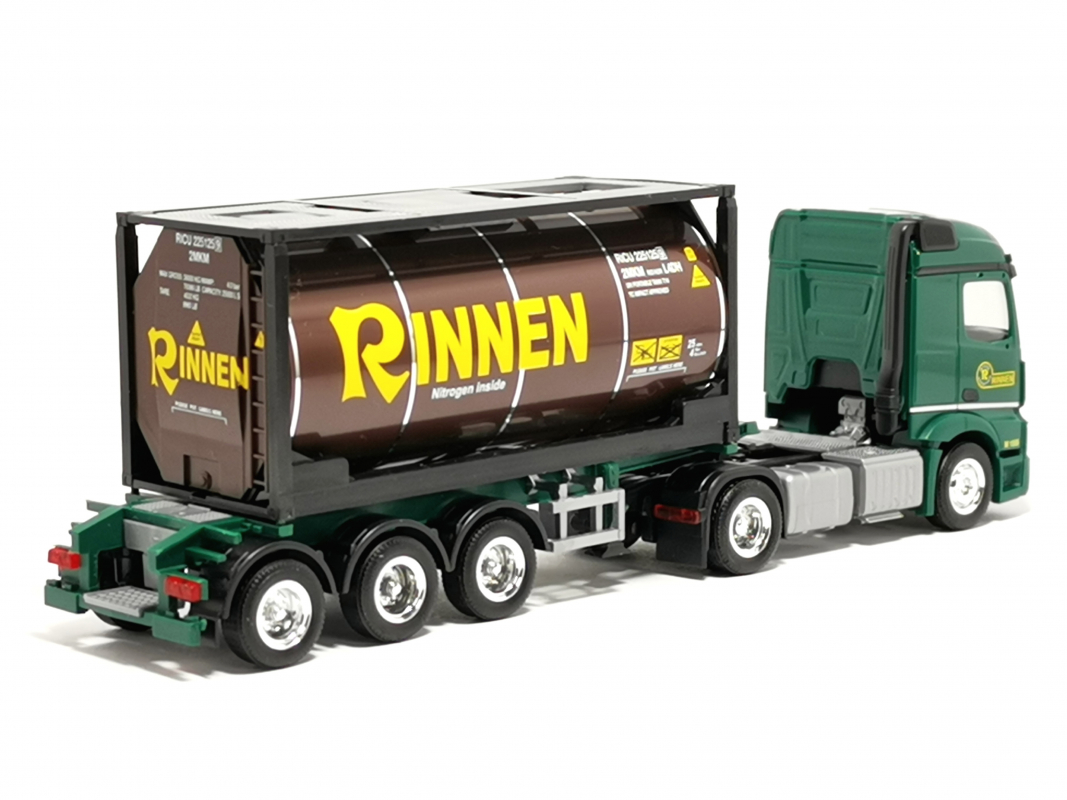 316637 Mb Actros 18 Streamspace 2.3 Tankcontainer-Sattelzug "Rinnen" Herpa