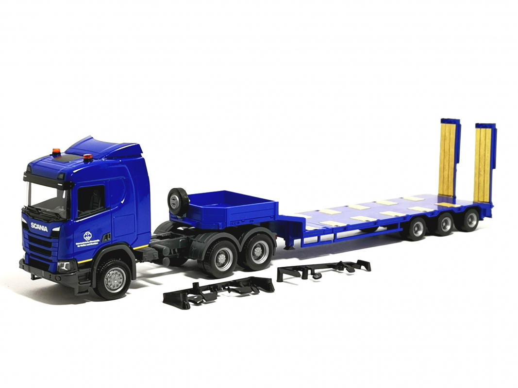 747035 Scania CR ND Semitieflade-Sattelzug "Wehrtechnische Dienststelle für Waffen und Munition" - SALE