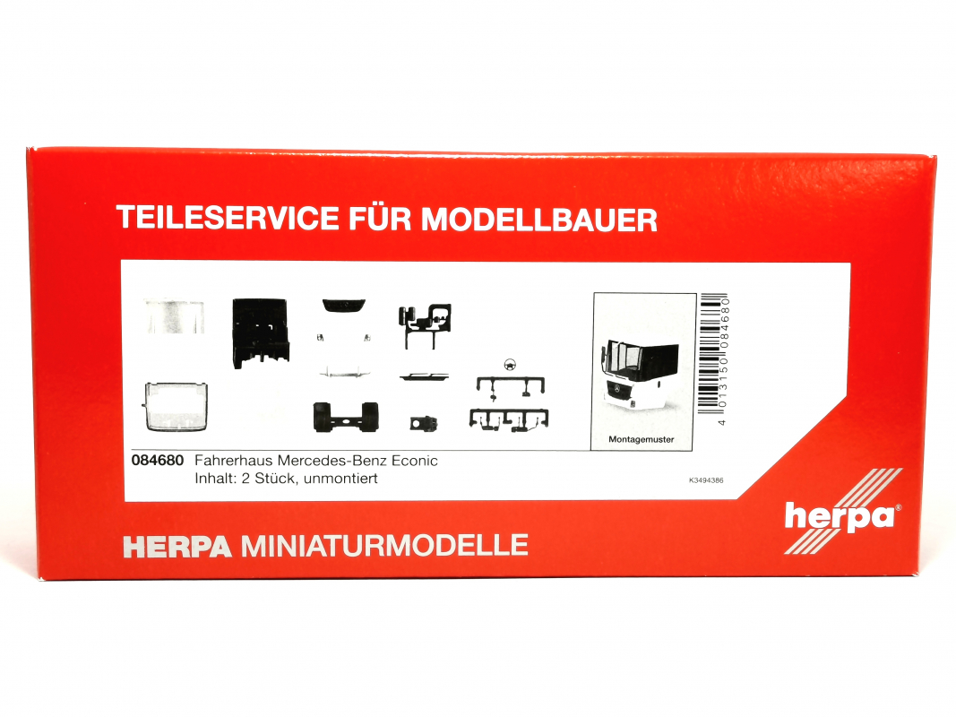 084680 Fahrerhaus Mercedes-Benz Econic (Inhalt: 2 Stück) Herpa -