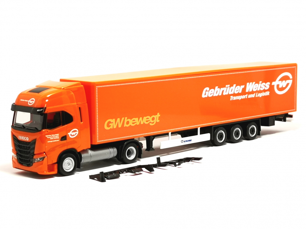 317344 Iveco S-Way LNG Koffer-Sattelzug 15m "Gebrüder Weiss" Herpa