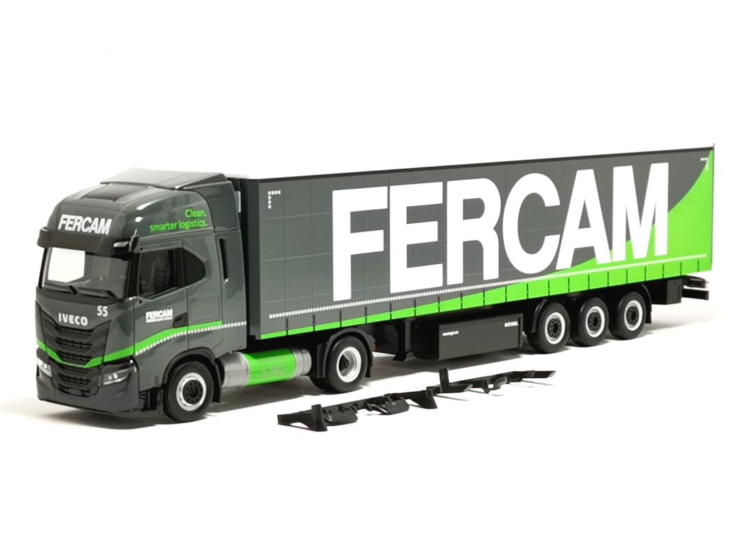 315029 Iveco S-Way LNG Gardinenplanen-Sattelzug "Fercam" (Italien / Bozen) Herpa