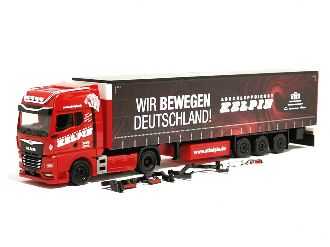 317771 MAN TGX GX Gardinenplanen Lkw "KELPIN/Wir bewegen Deutschland" Herpa