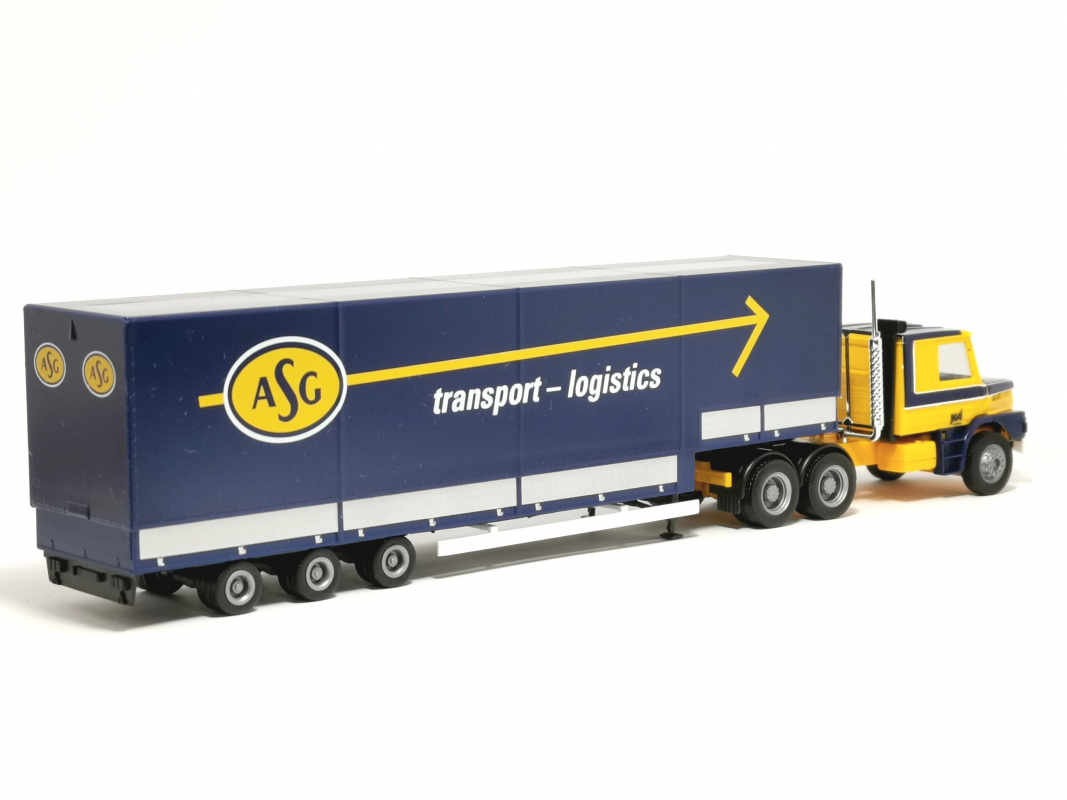 317191 Scania Hauber Jumbopritschen-Sattelzug "ASG" (Schweden / Stockholm) Herpa