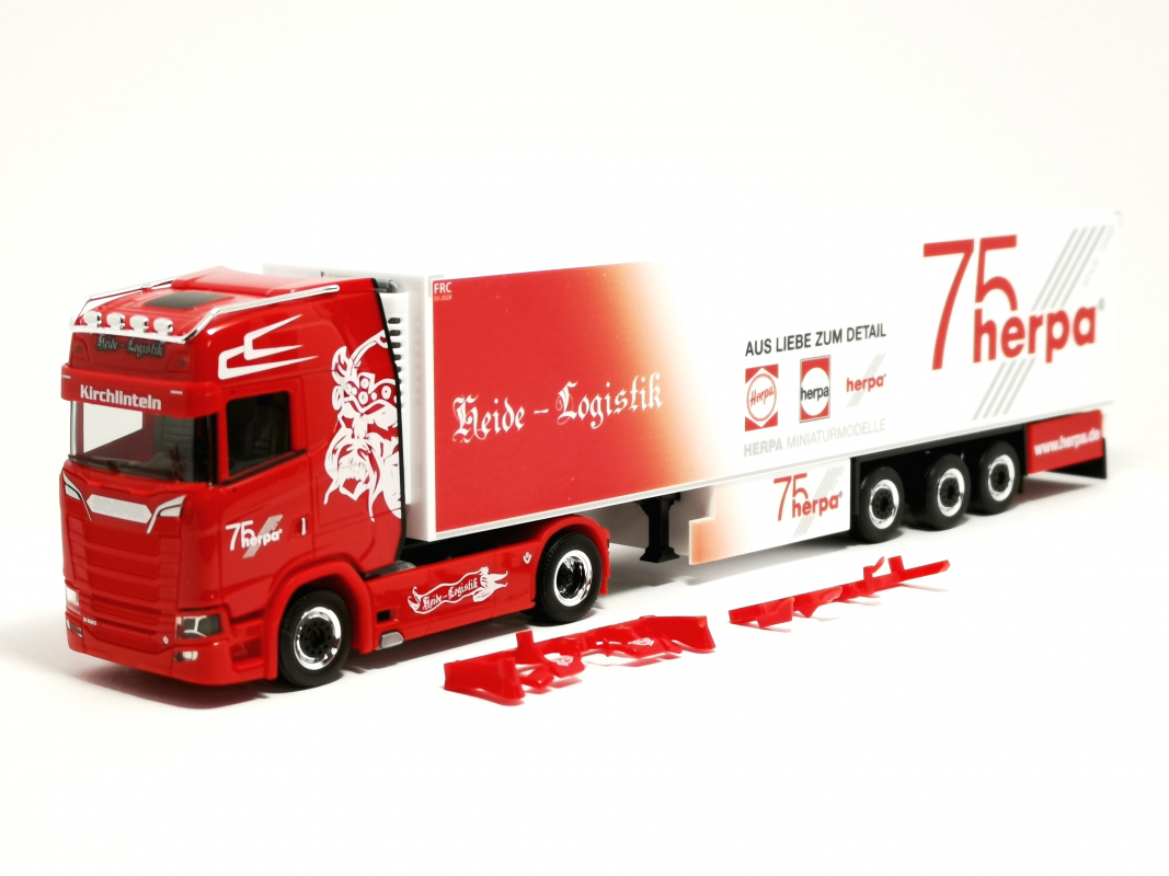 957007 Scania CS 20 KüKo Sattelzug "Heide Logistik 75 Jahre Herpa Nr.2" Herpa