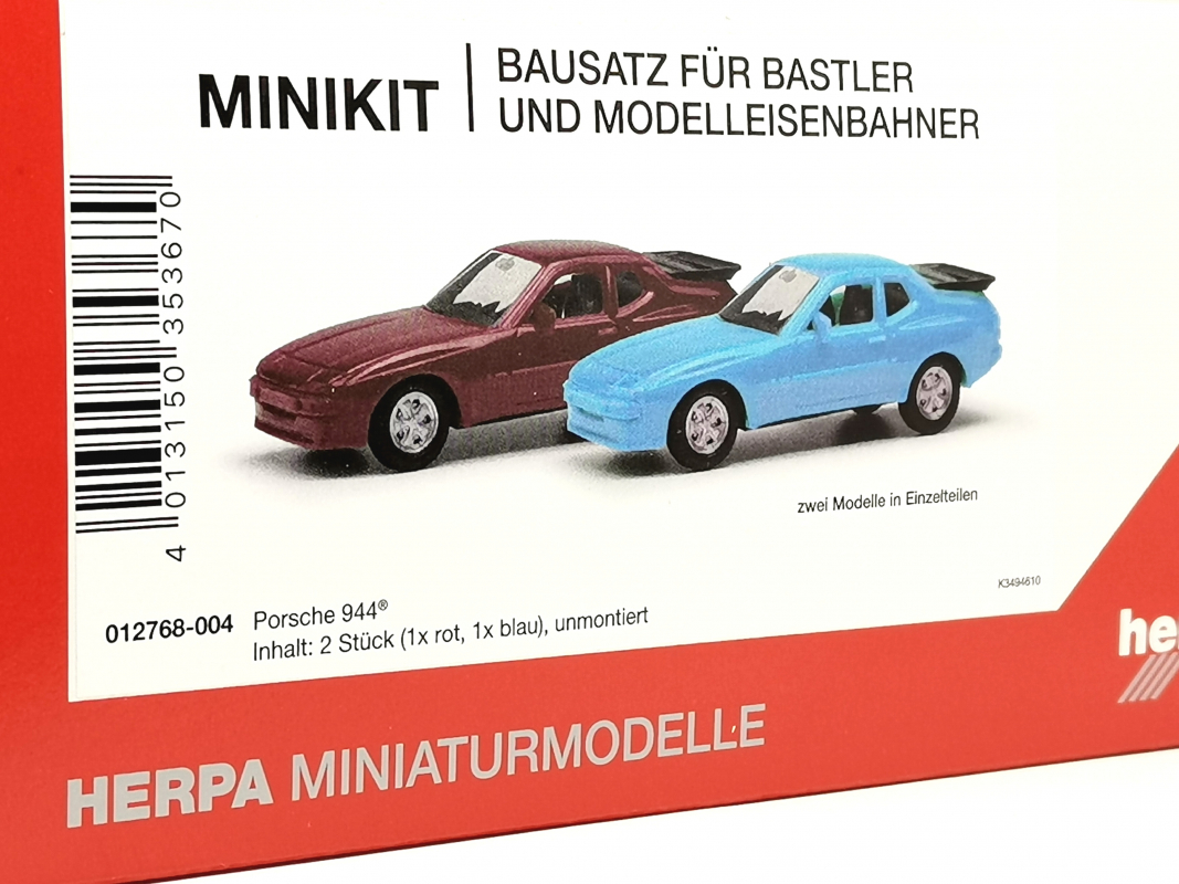 012768-004 Herpa MiniKit: Porsche 944, blau/rot Herpa