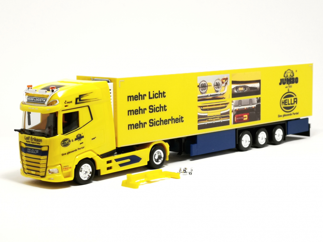 956932 DAF XG+ Kühlkoffer Sattelzug "Heide Logistik - Hella" Herpa