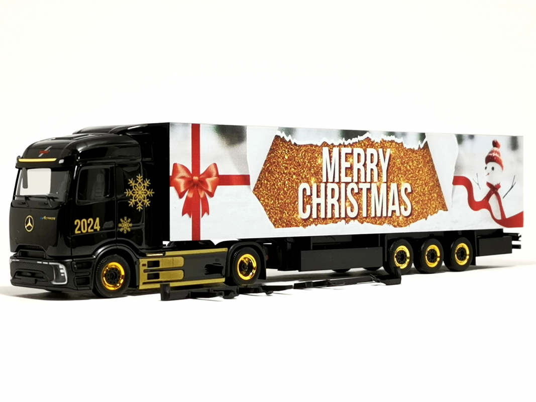 318310 Mb eActros 600 Koffer Sattelzug Weihnachten 2024 Herpa