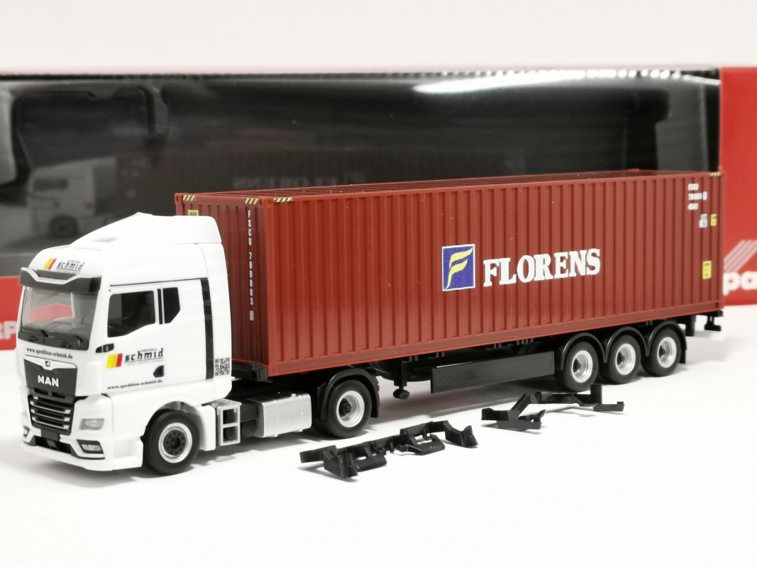 318228 MAN TGX GM Container-Sattelzug "Schmid/Florens" Herpa