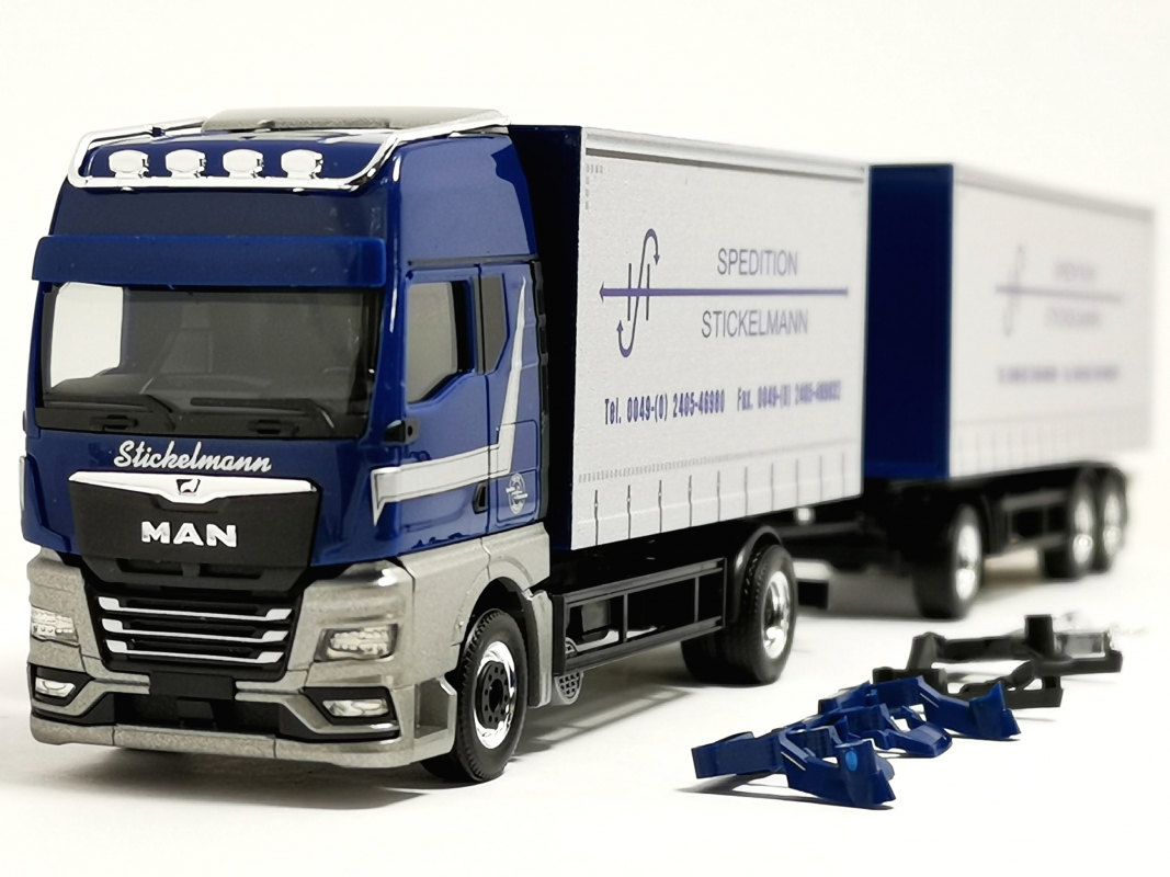 956659 MAN TGX GX Planen Hängerzug "Spedition Stickelmann" Herpa