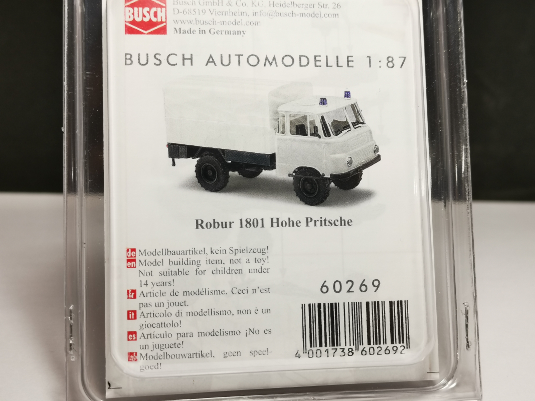 60269 Bausatz: Robur 1801, hohe Pritsche BUSCH