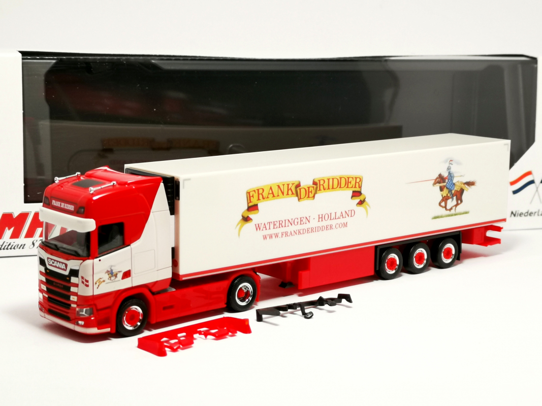 959759 Scania CS20 HD Kühlkoffer Sattelzug "Frank de Ridder" (NL) Herpa