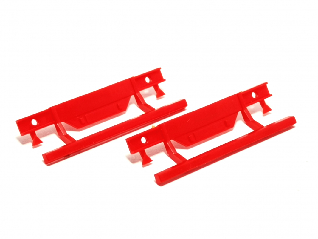 2x Stoßstange für Kempf Auflieger, rot Herpa C140