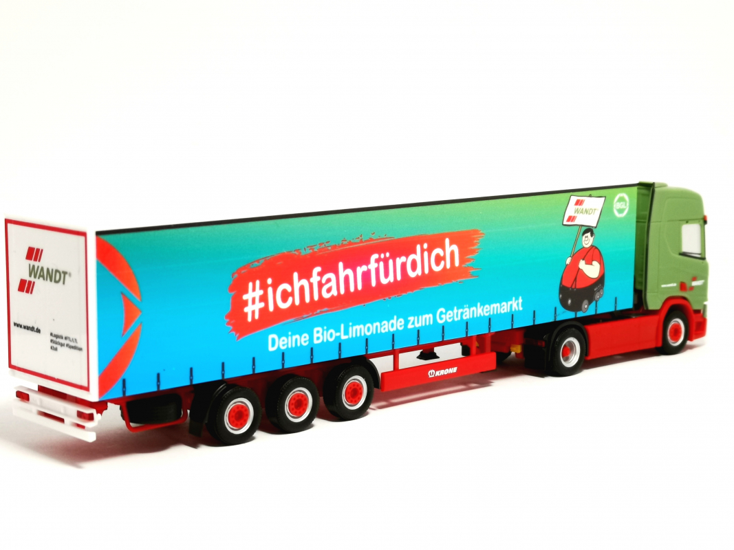 318600 Scania CR 20 Hochdach Gardinenplanen-Sattelzug "Wandt/BGL" Herpa