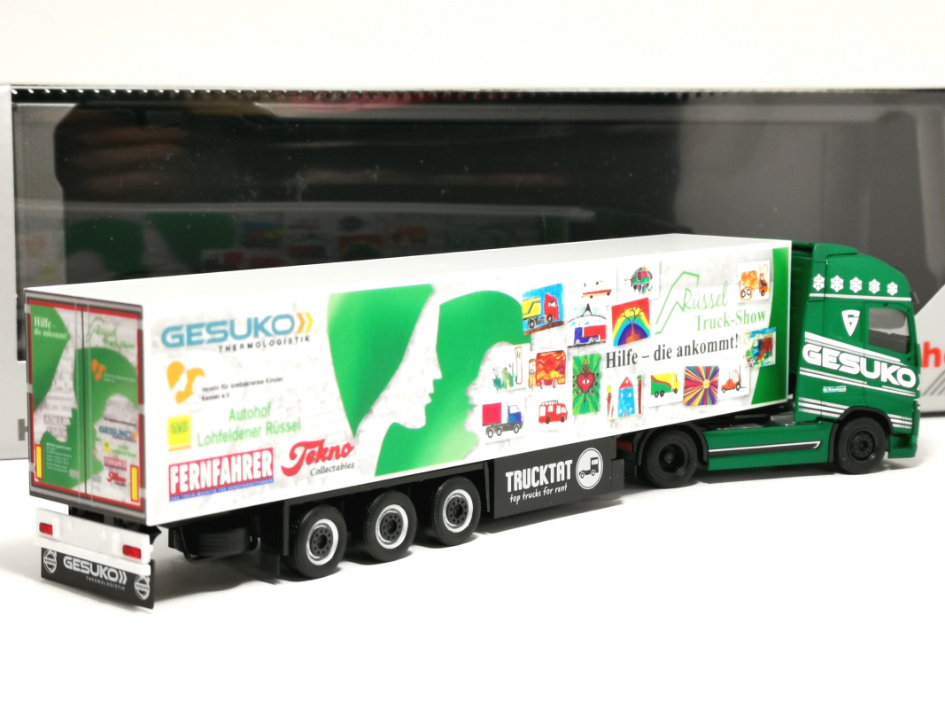 911221 Volvo FH GL. XL Kühlkoffer Sattelzug "Gesuko - Rüssel Truck-Show" Herpa