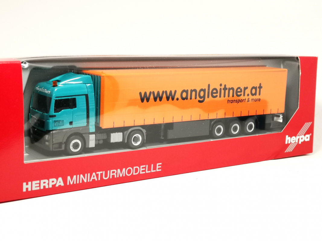 155038 MAN TGX XLX Gardinenplanen-Sattelzug "Angleitner" (A) Herpa