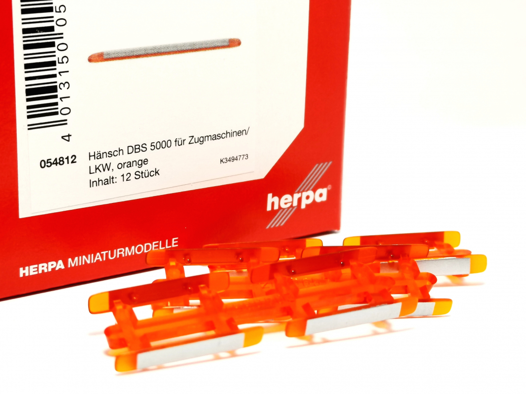 054812 Hänsch DBS 5000 für Zugm./LKW, orangetransparent (12 Stück) Herpa