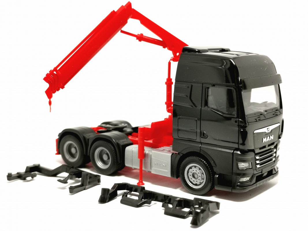 313100 MAN TGX GX Zugmaschine mit Ladekran 3achs (6x4), schwarz	Herpa