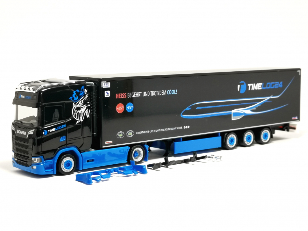 319331 Scania CS 20 HD Kühlkoffer-Sattelzug "timelog24" Herpa