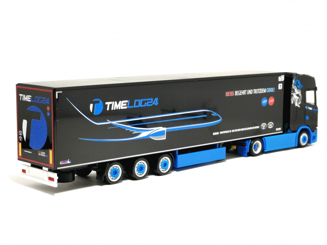 319331 Scania CS 20 HD Kühlkoffer-Sattelzug "timelog24" Herpa
