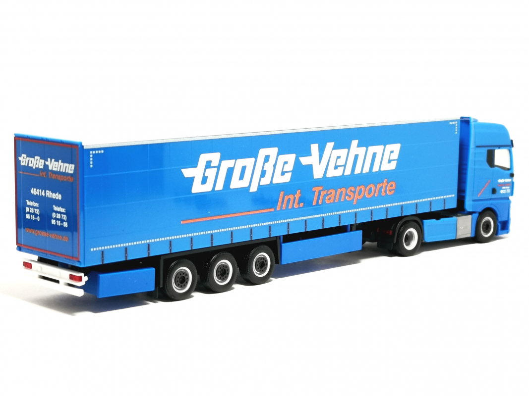 319287 MAN TGX GX Gardinenplanen-Sattelzug "Große-Vehne" Herpa