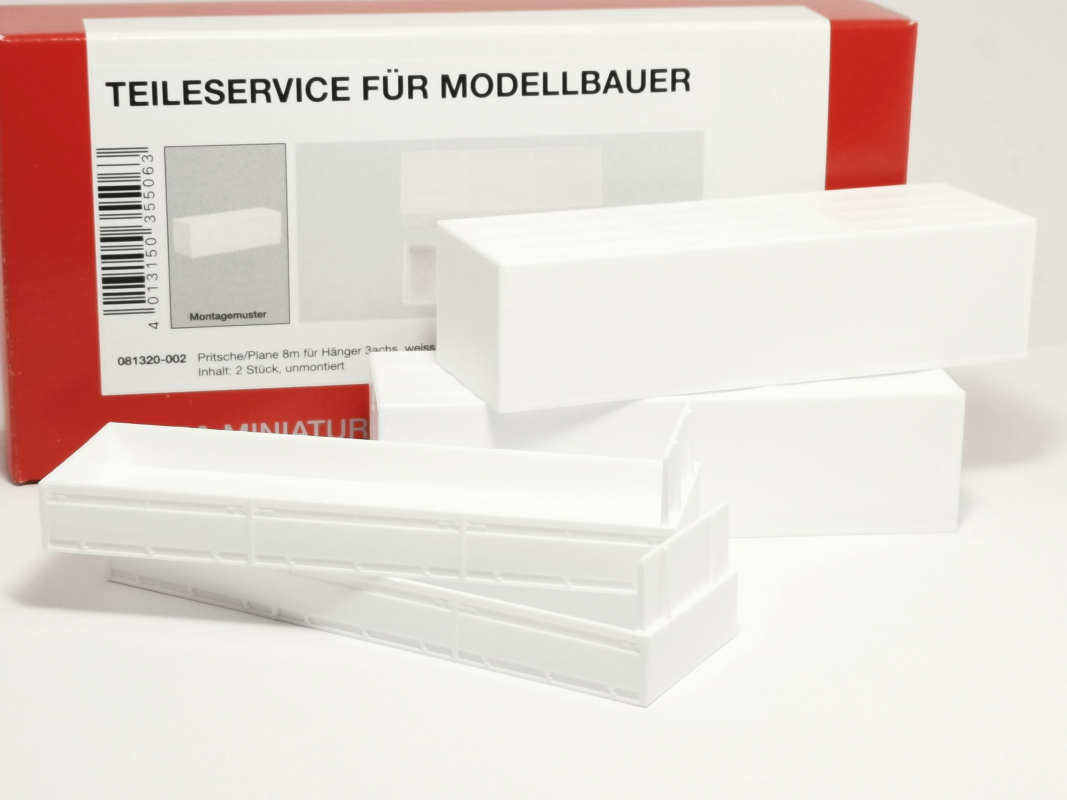 081320 Pritsche/Plane 8m für 3achs Hängerfahrgestell (2 Stück) Herpa