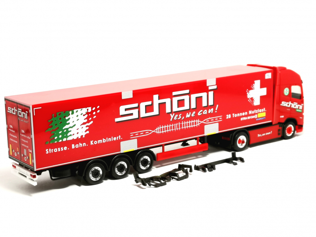 319706 Volvo FH GL XL 2020 Electric Kühlkoffer-Sattelzug "Schöni" Herpa