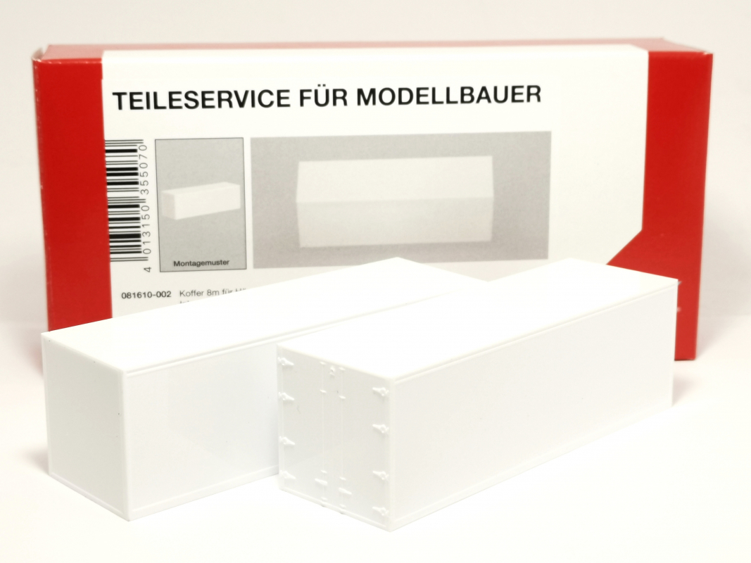 081610 Koffer 8m für 3achs Hängerfahrgestell (2 Stück) Herpa