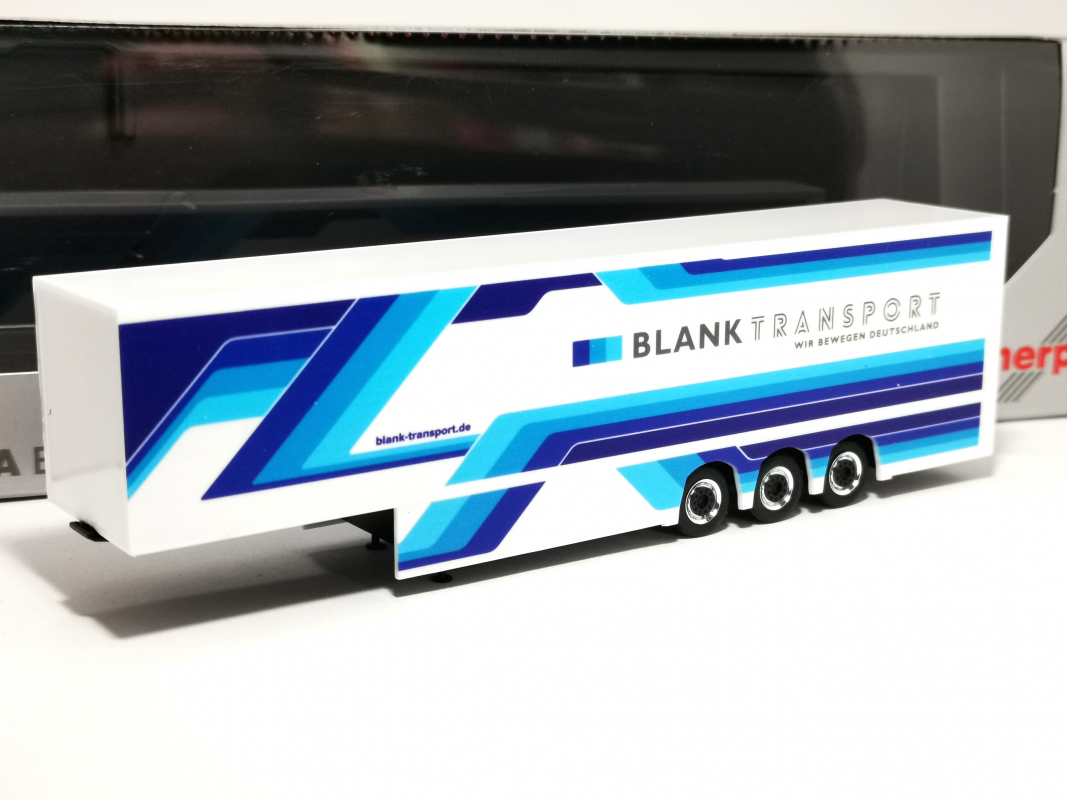 Koffer Auflieger "Blank Transport - Wir bewegen Deutschland" Herpa
