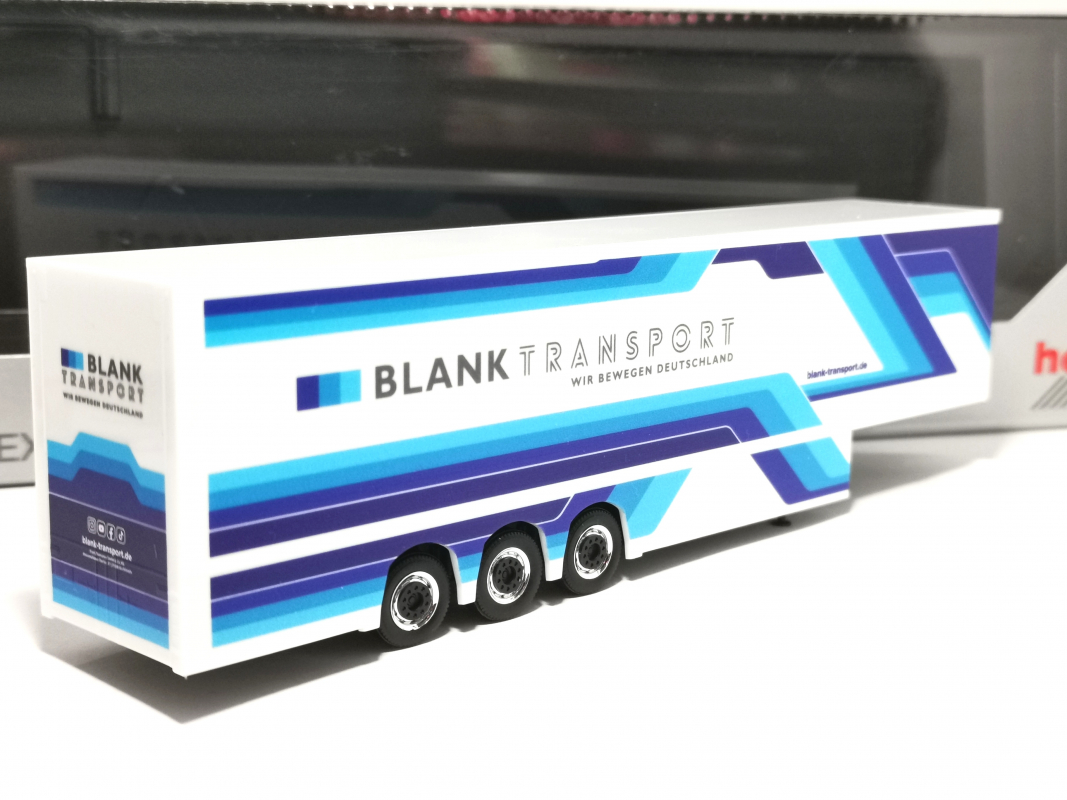 Koffer Auflieger "Blank Transport - Wir bewegen Deutschland" Herpa
