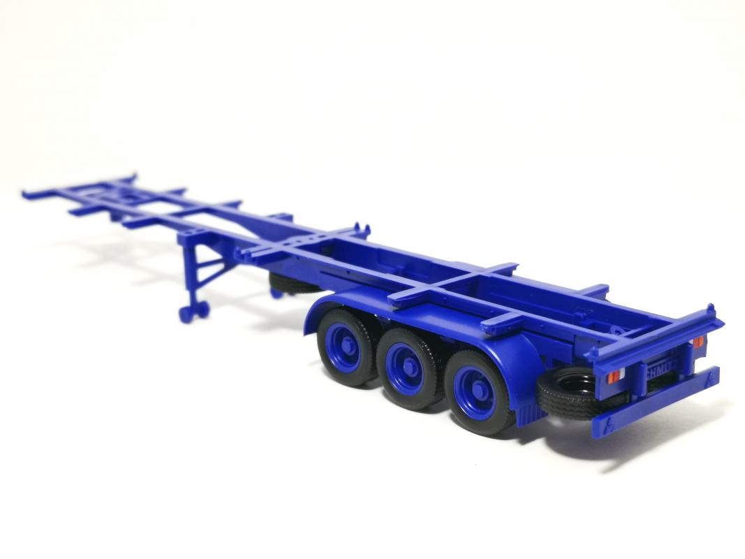 Auflieger Unterbau für Container/Koffer, dunkelblau Herpa 736