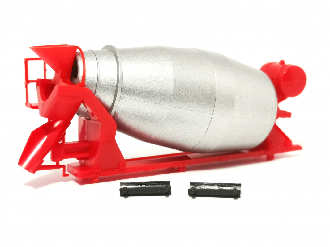 Betonmischer für 4a Lkw rot/silber Herpa
