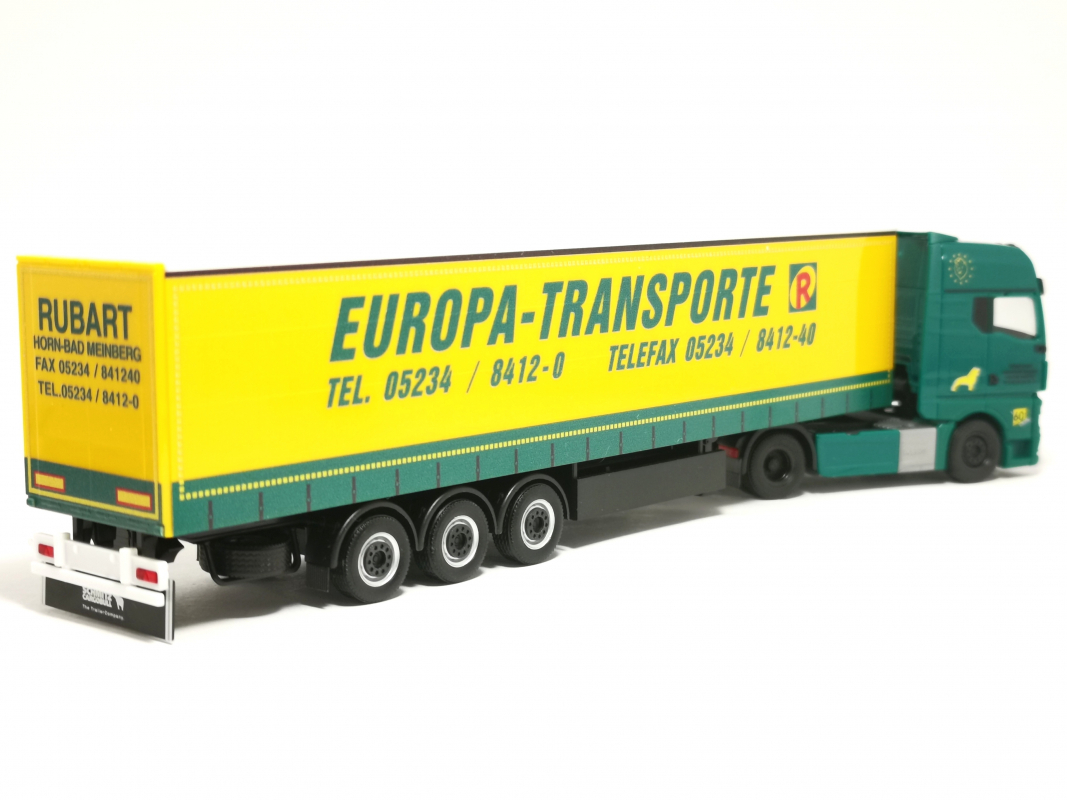 319874 MAN TGX GX Gardinenplanen-Sattelzug "Rubart Europa-Transporte" Herpa - SALE