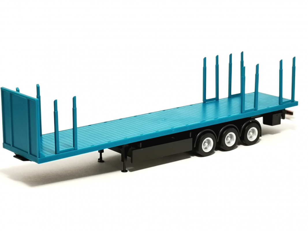 Rungenpritschen Auflieger 3a, türkis Herpa