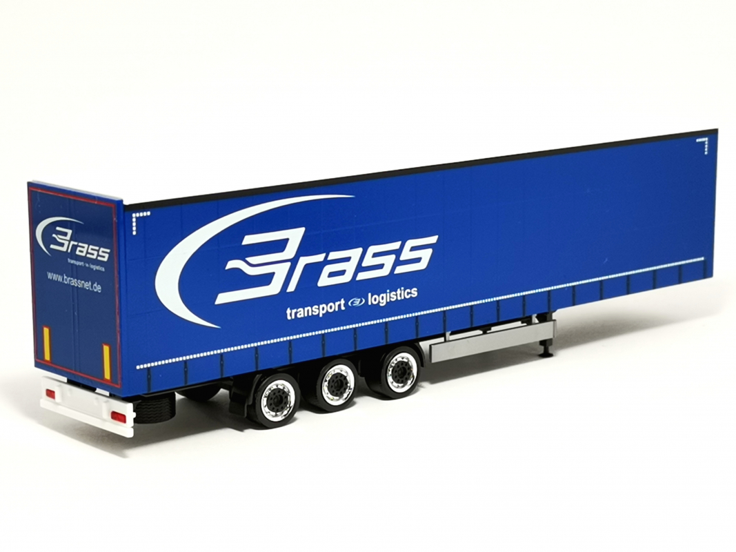 Lowliner Gardinenplanen Auflieger "Brass" Herpa