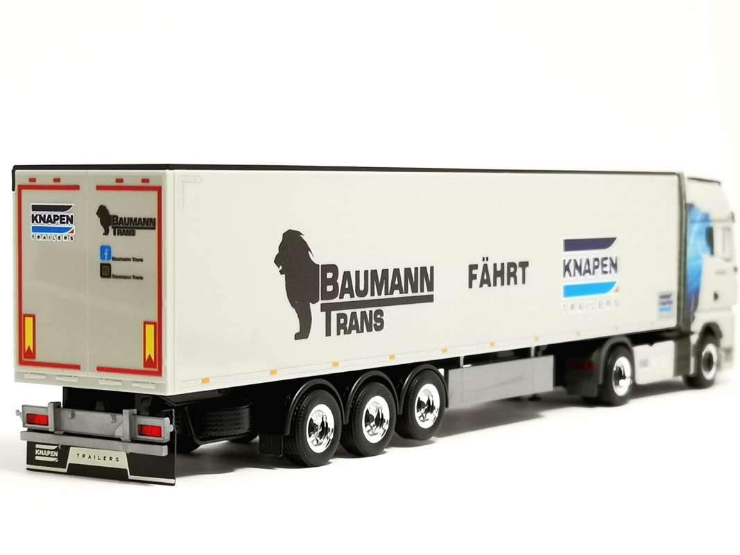 320085 MAN TGX GX Schubboden-Sattelzug "Baumann/Knapen" Herpa