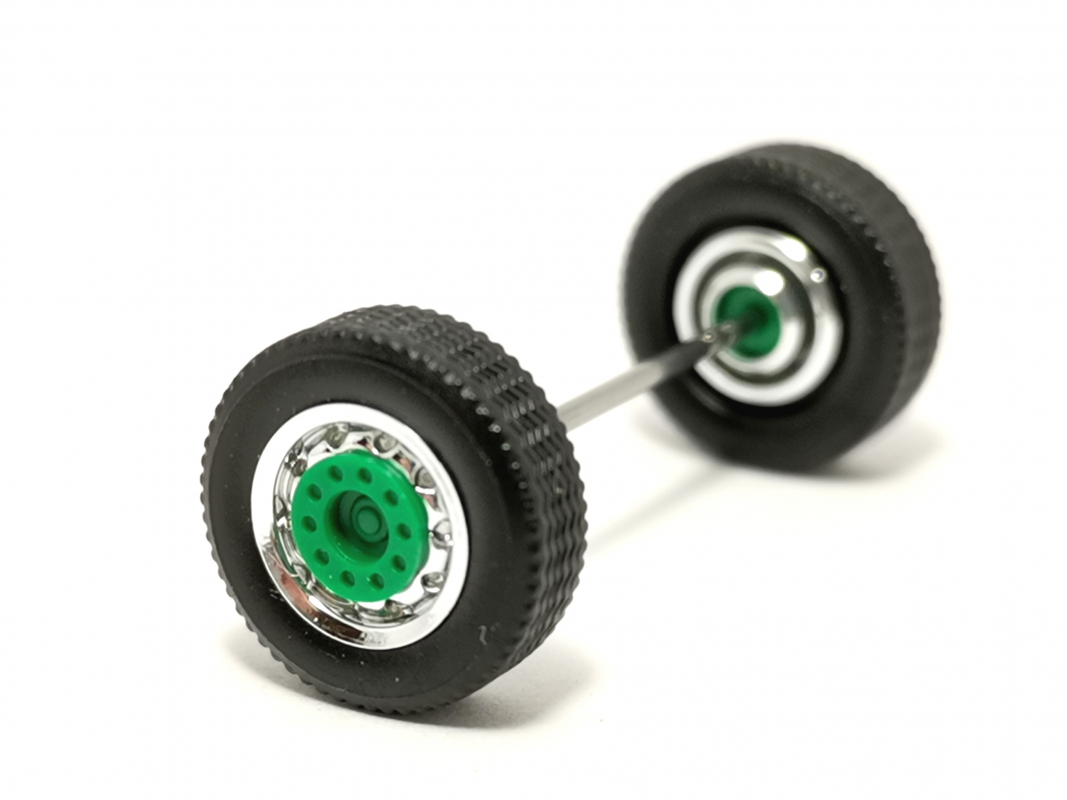 1x EKB Achse Auflieger grün/chrom Herpa C290