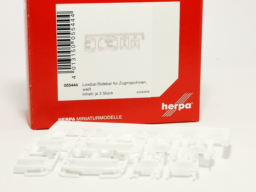 055444 Lowbar und Sidebar LKW weiß (je 3 Stück) Herpa
