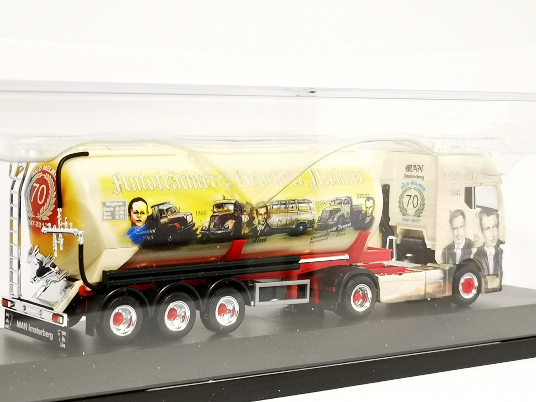 122320 MAN TGX GX Silo-Sattelzug "70 Jahre Silo Melmer" (Österreich) Herpa