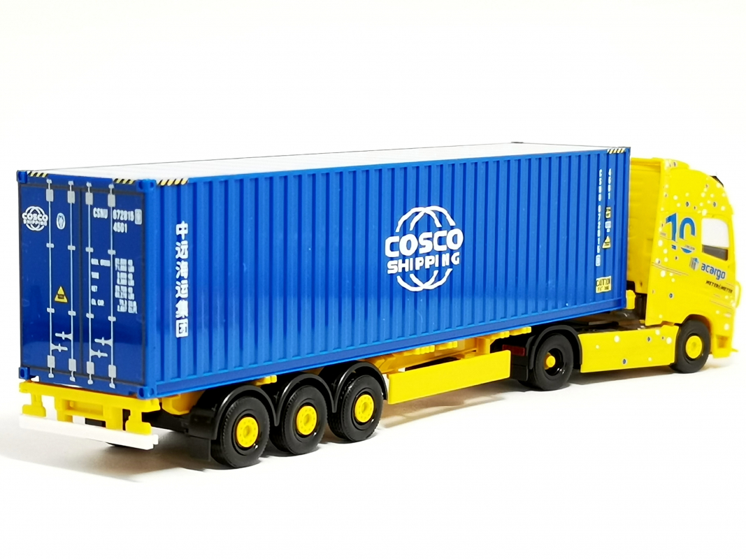 319898 Volvo FH GL XL 2020 Container-Sattelzug "Acargo Meyer & Meyer / Cosco" Herpa