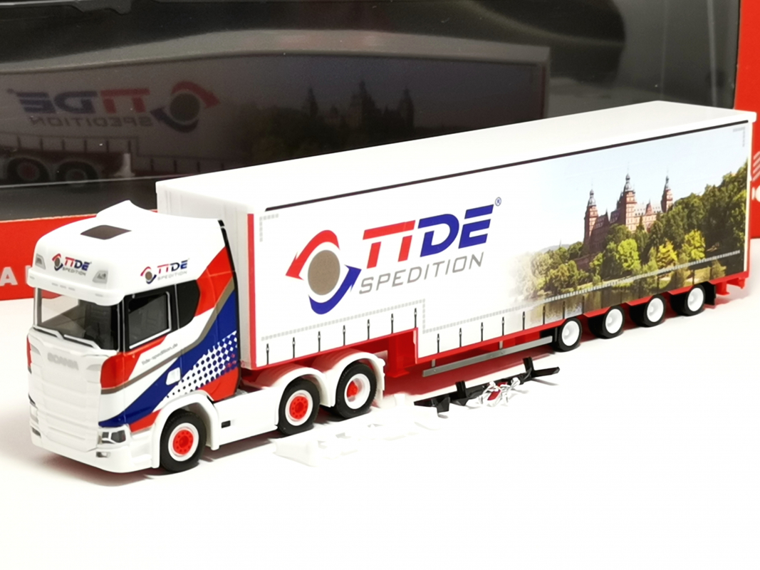 319645 Scania CS 20 HD (6x2) Volumen-Sattelzug "TiDe Spedition" Herpa