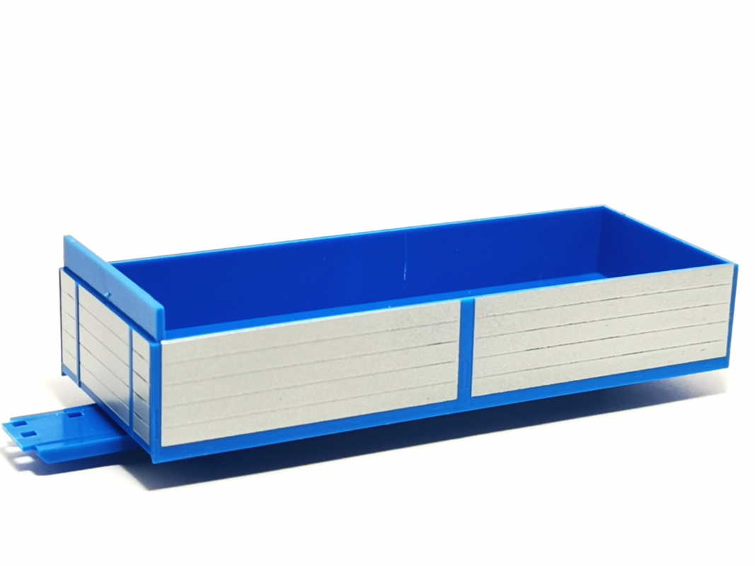 6,8 Baustoff-Pritsche + Grundplatte silber/blau Herpa 072