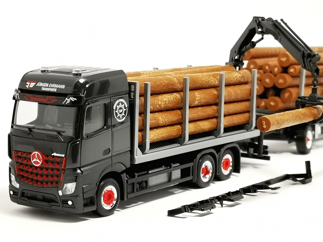 320078 Mb Arocs 18 Bigspace Holztransporter-Hängerzug "Jürgen Ehrmann Transporte" Herpa