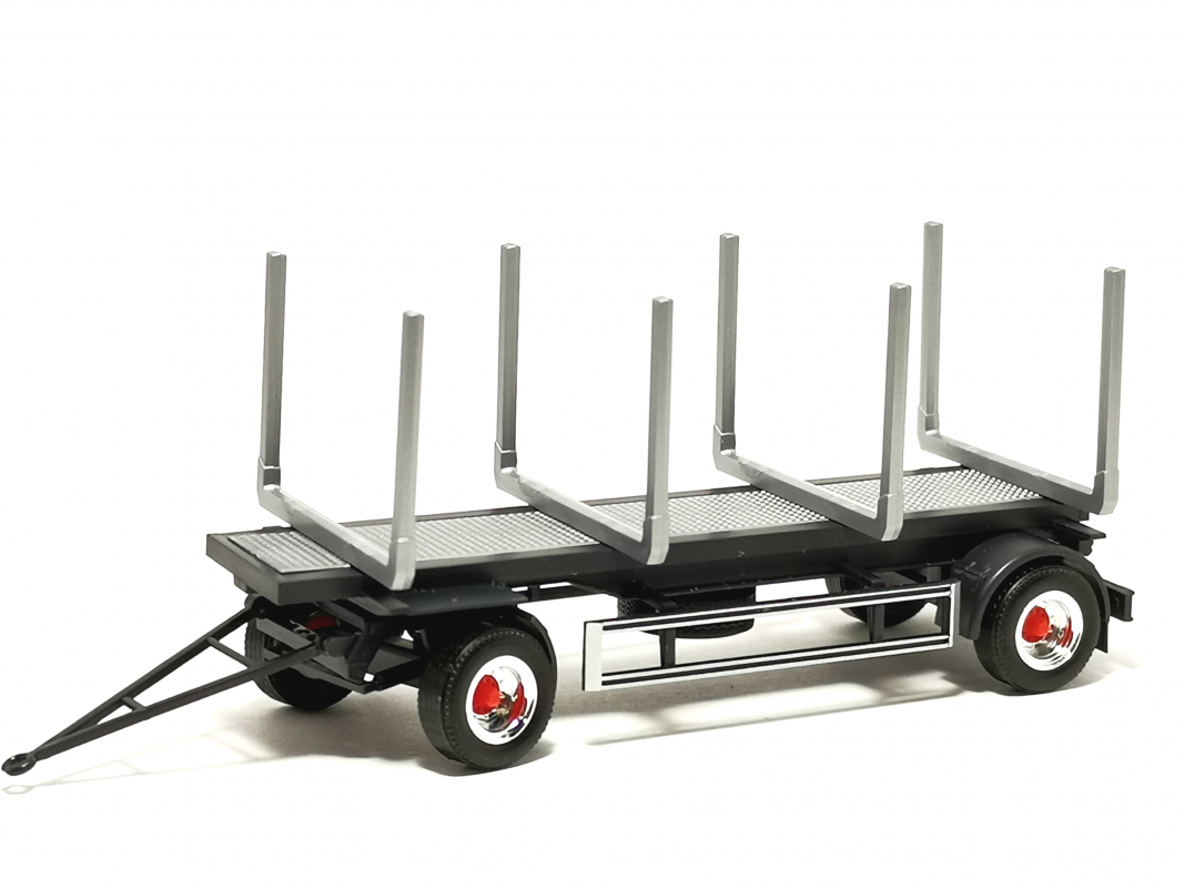 Holz Anhänger 2a chrom/rot Herpa