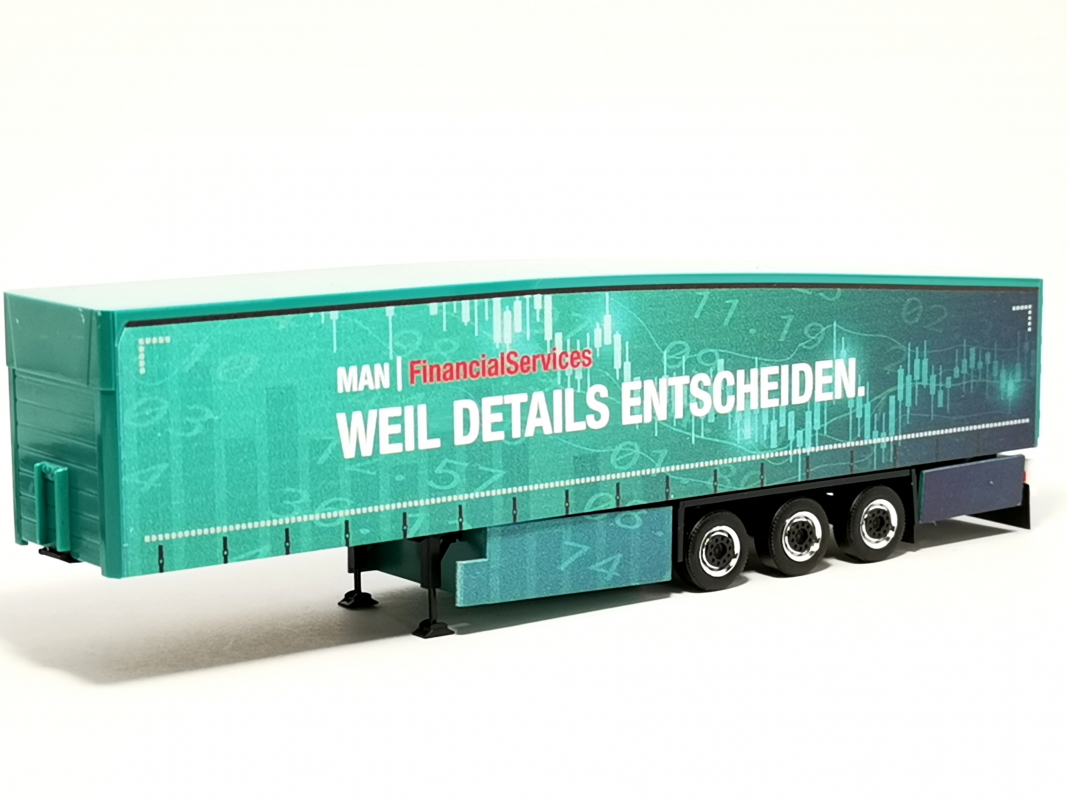 Gardinenplanen Auflieger "MAN FinancialServices" Herpa