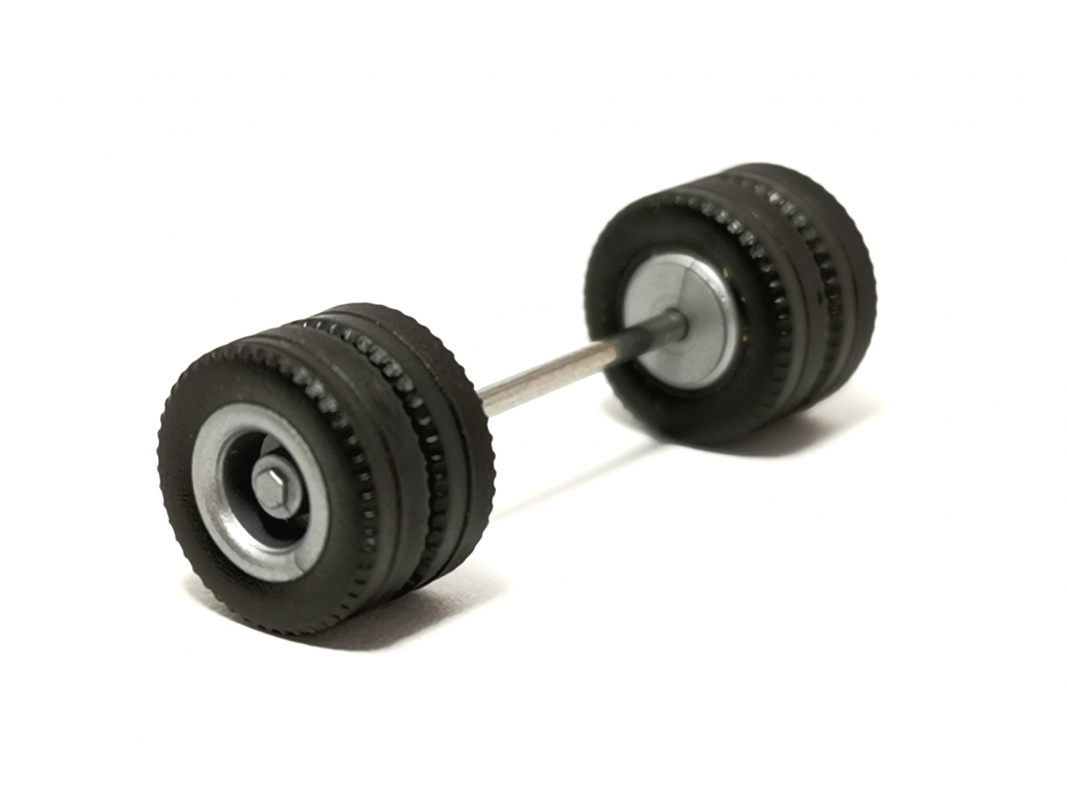 Achse mit Doppelbereifung 2,5cm Herpa C321