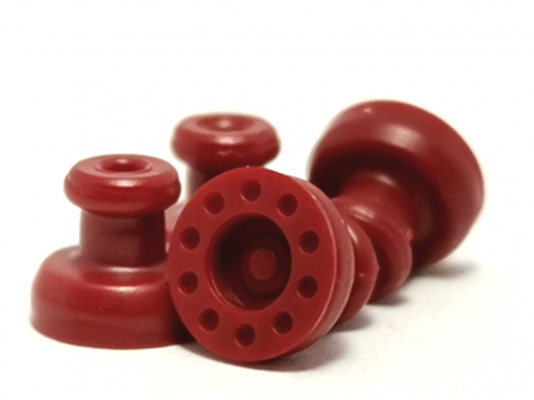 4x Radnabe für Zugmaschine innen - vorne, dunkelrot Herpa