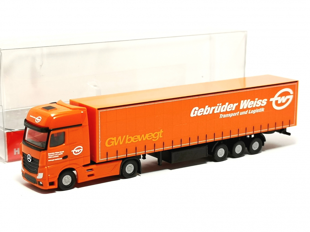 066891 Mb Gigaspace Gardinenplanen-Sattelzug "Gebrüder Weiss" (Spur N, Maßstab: 1:160)